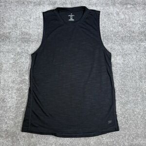Fabletics Tank Men's‎ Medium Gray Crew Neck Front Row Sleeveless Athletic Gym